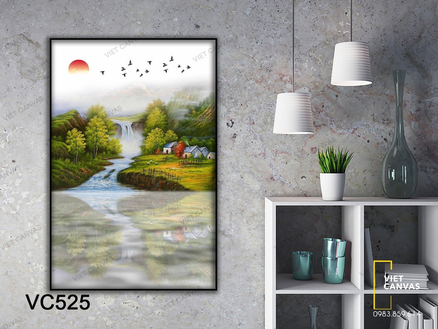 Tranh Hoàng Hôn Trên Quê Hương - VC525