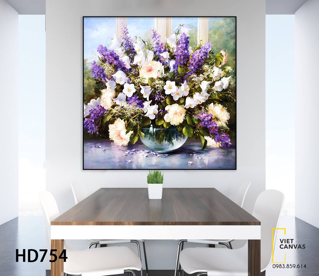 Tranh Bình Hoa Sắc Màu - HD754