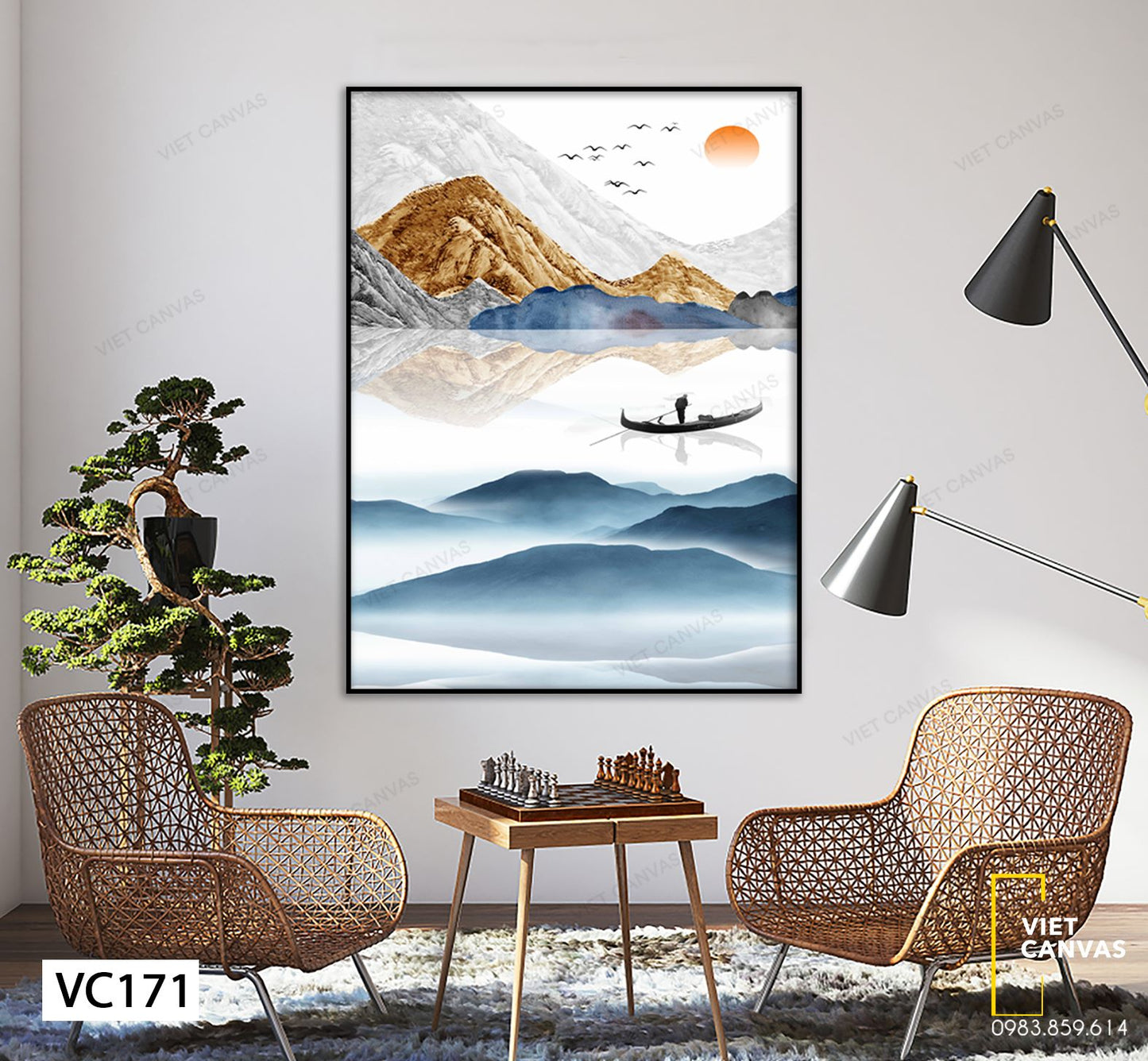 Tranh Sông Núi Và Người Lái Đò - VC171