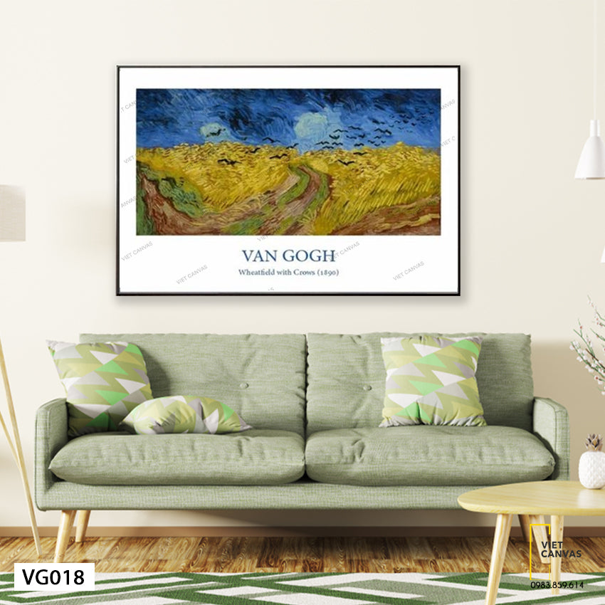 Tranh Cánh Đồng Lúa Mì Có Quạ Van Gogh - VG018