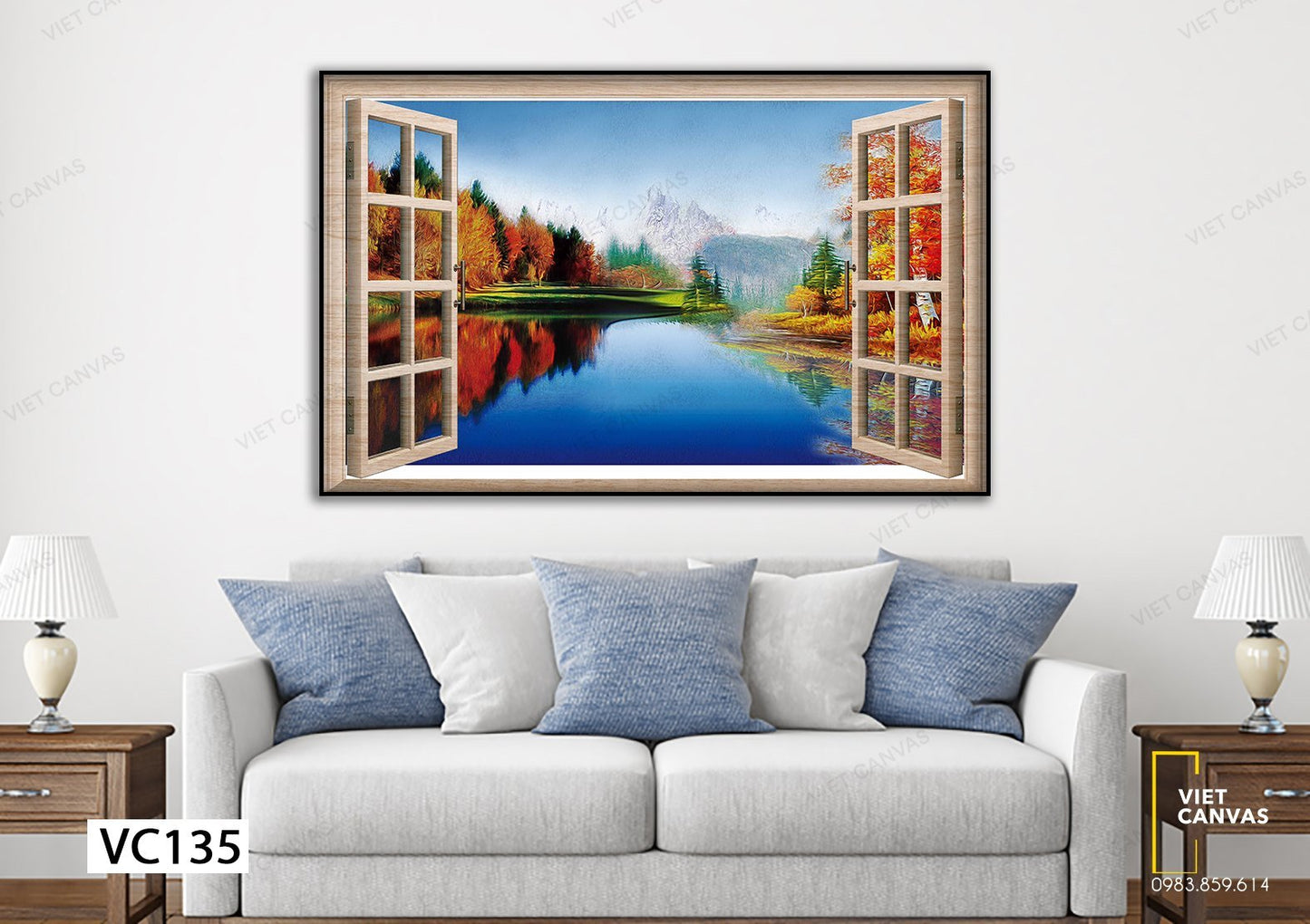Tranh Ngắm Thiên Nhiên Qua Ô Cửa Sổ - VC135