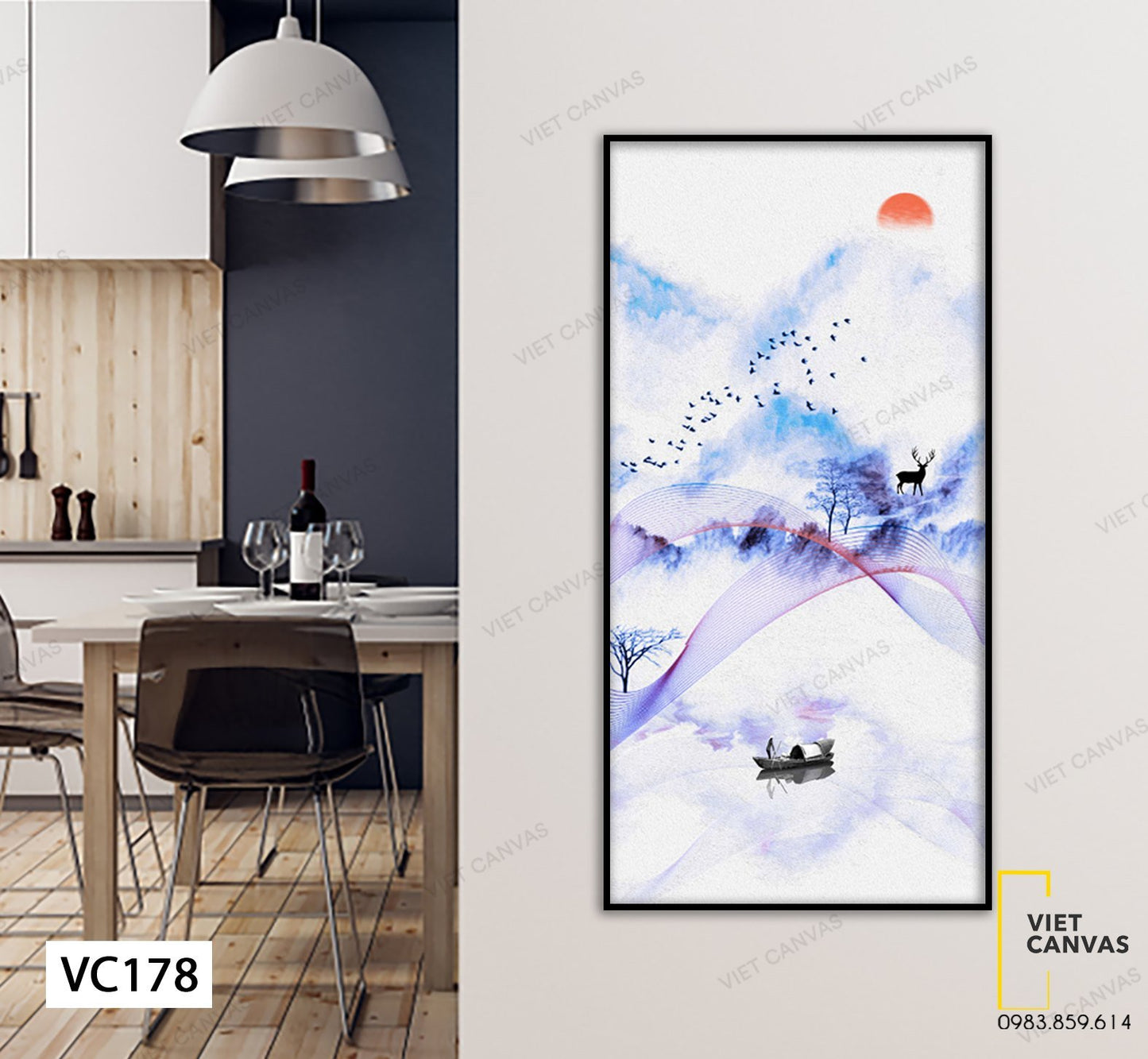 Tranh Người Lái Đò Trên Sông Và Hươu - VC178