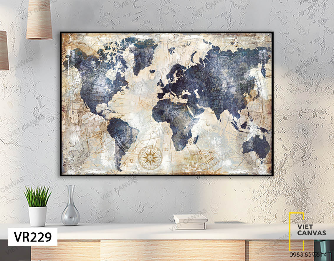Tranh Bản Đồ Châu Lục - VR229