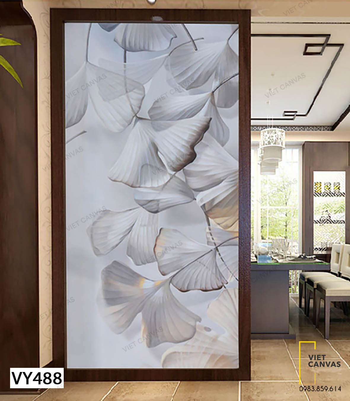 Tranh Lá Cây Màu Trắng - VY488