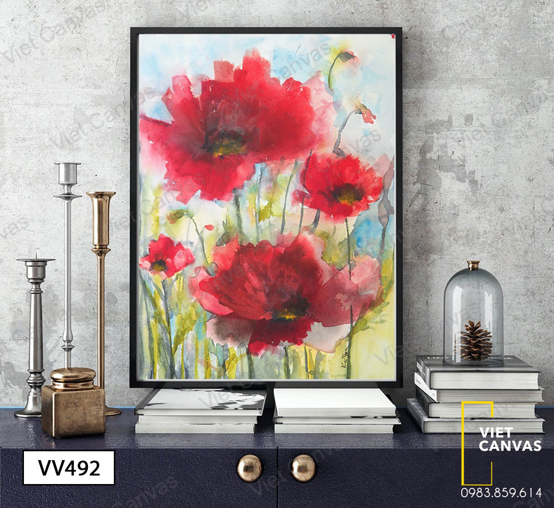 Tranh Khóm Hoa Đỏ - VV492