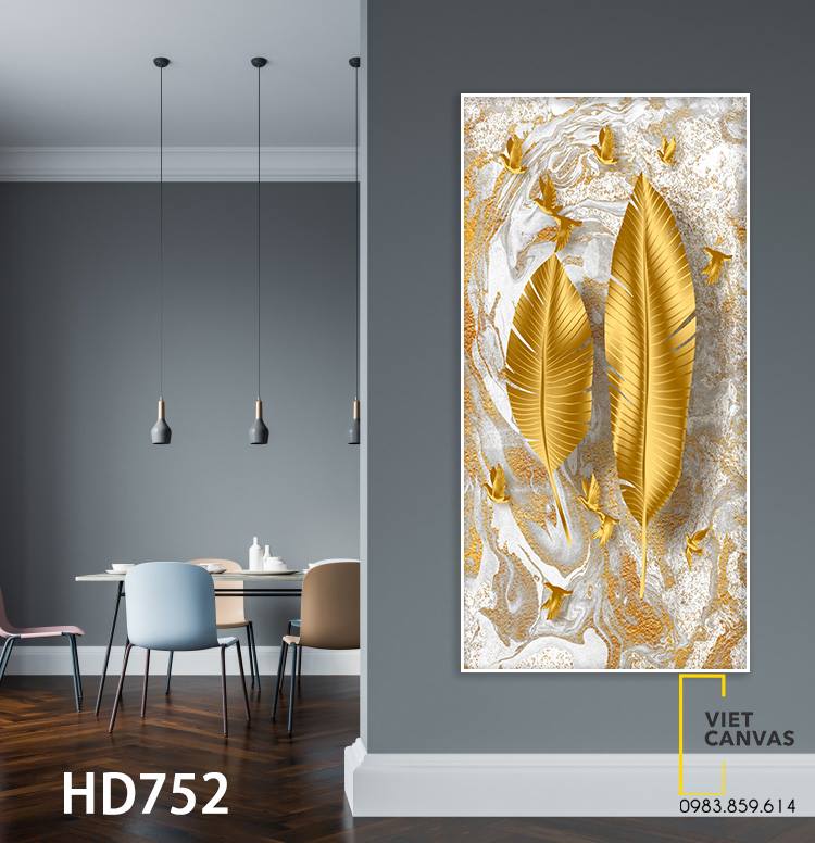 Tranh Yến Và Lông Vũ Vàng - HD752
