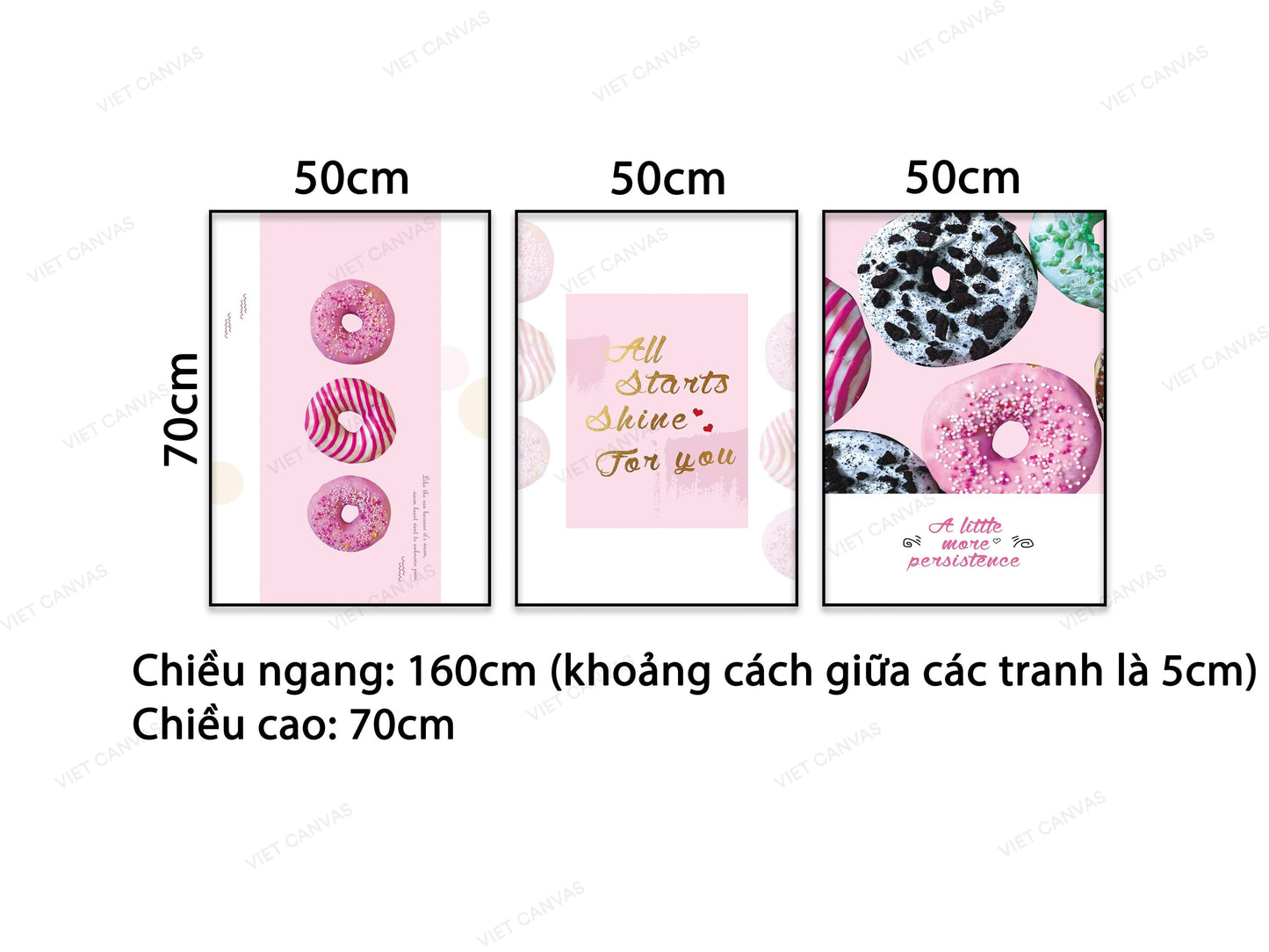 Bộ 3 Tranh Bánh Ngọt Và Quotes - VB600
