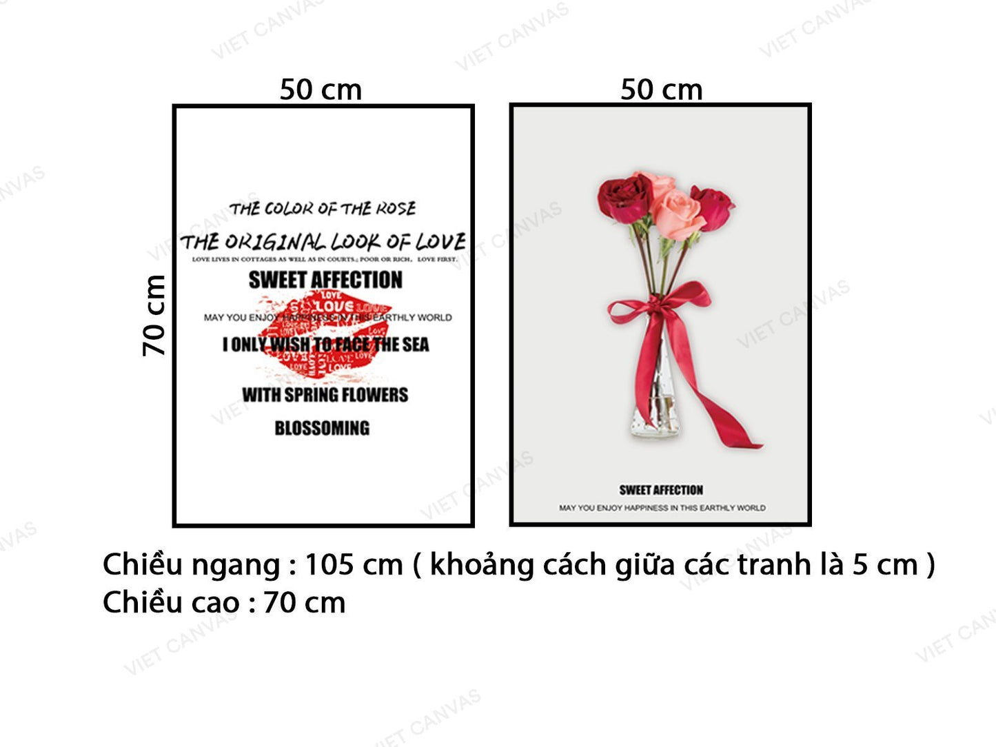 Bộ 2 Tranh Quotes Dấu Ấn Tình Yêu - VB612