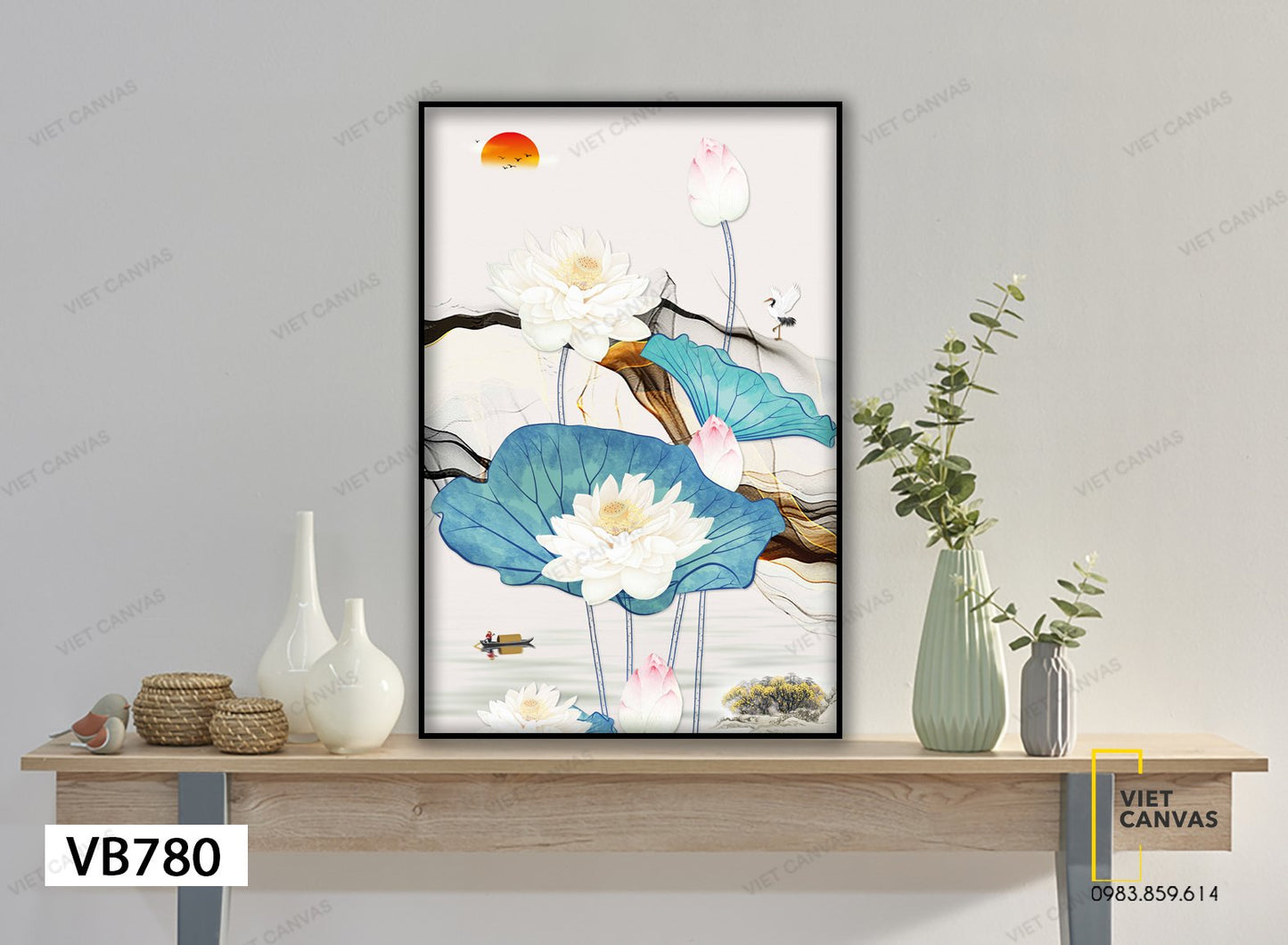 Tranh Đầm Sen Chào Ngày Mới - VB780