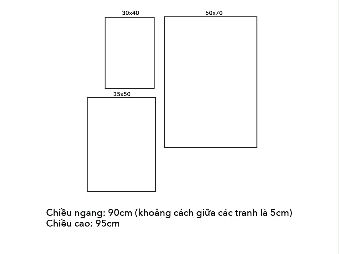 Bộ 3 Tranh Mặt Trời Và Hình Vẽ - VN009