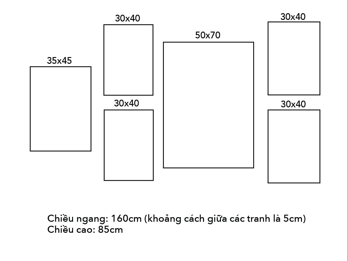 Bộ 6 Tranh Tối Giản - VN063