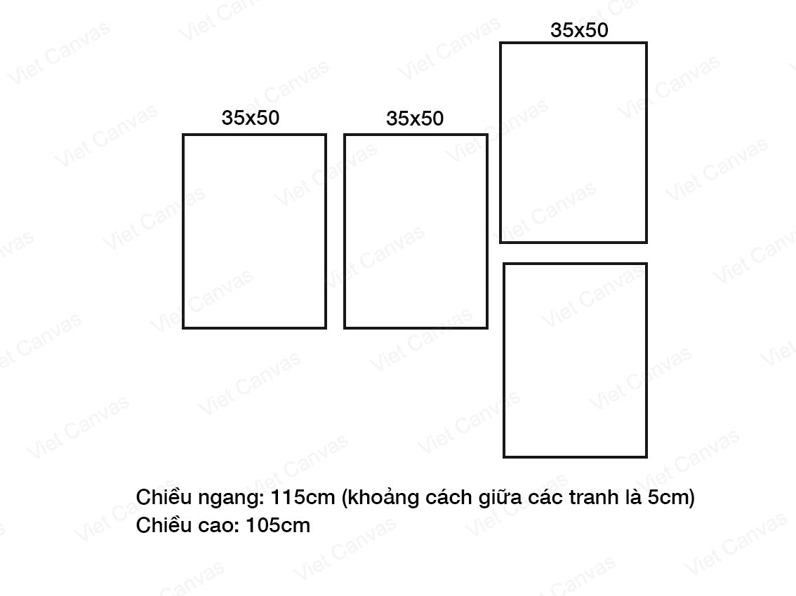 Bộ 4 Tranh Mặt Trời Và Cầu Vồng - VN087