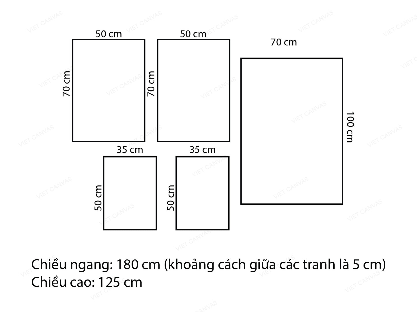Bộ 5 Tranh Hình Vẽ Tối Giản - VN093