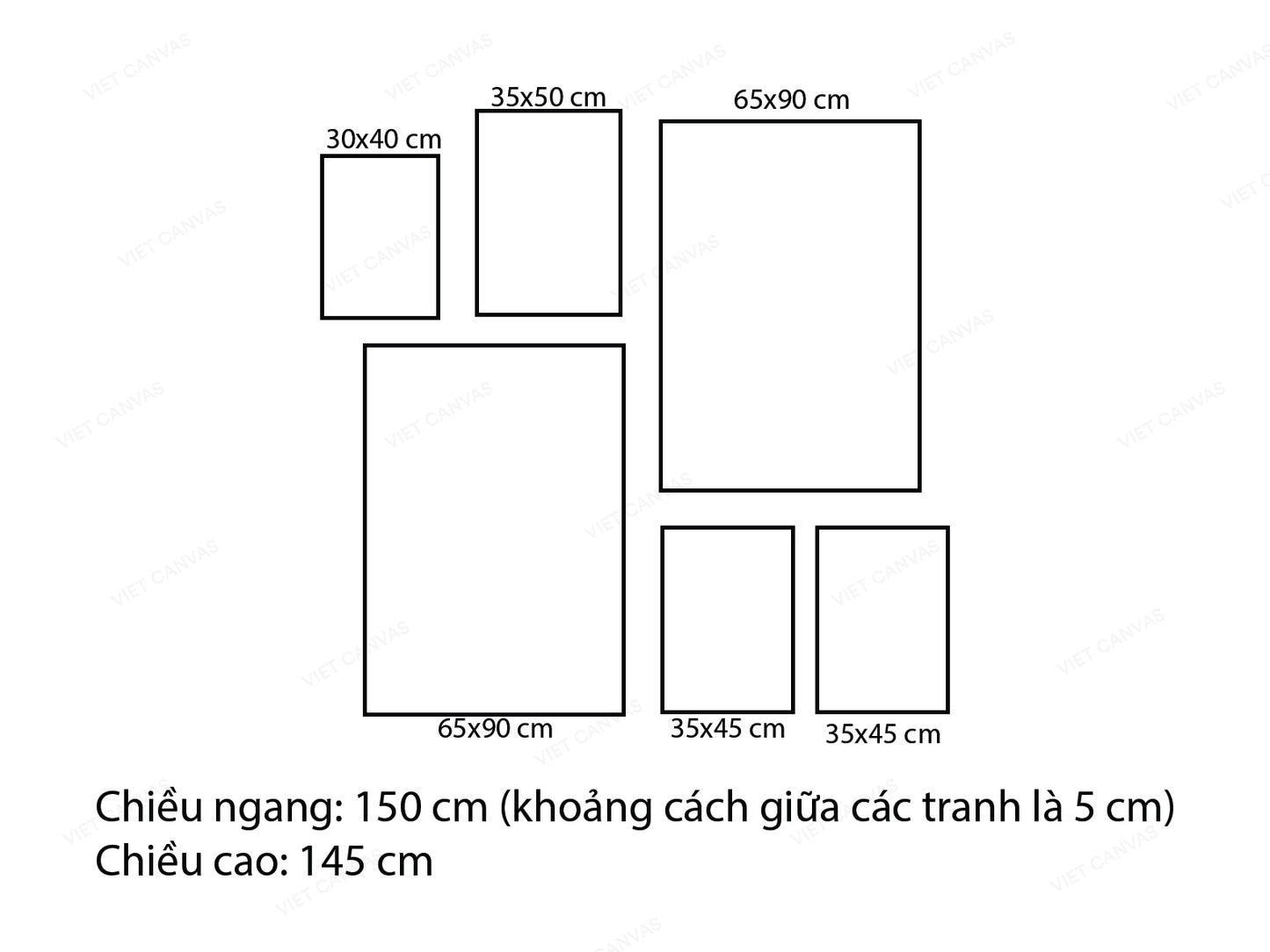 Bộ 6 Tranh Cô Gái Và Hình Vẽ - VN095
