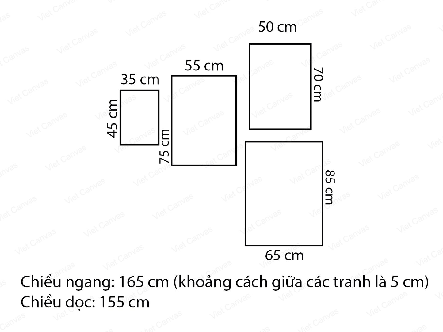Bộ 4 Tranh Nét Vẽ Tối Giản - VN125