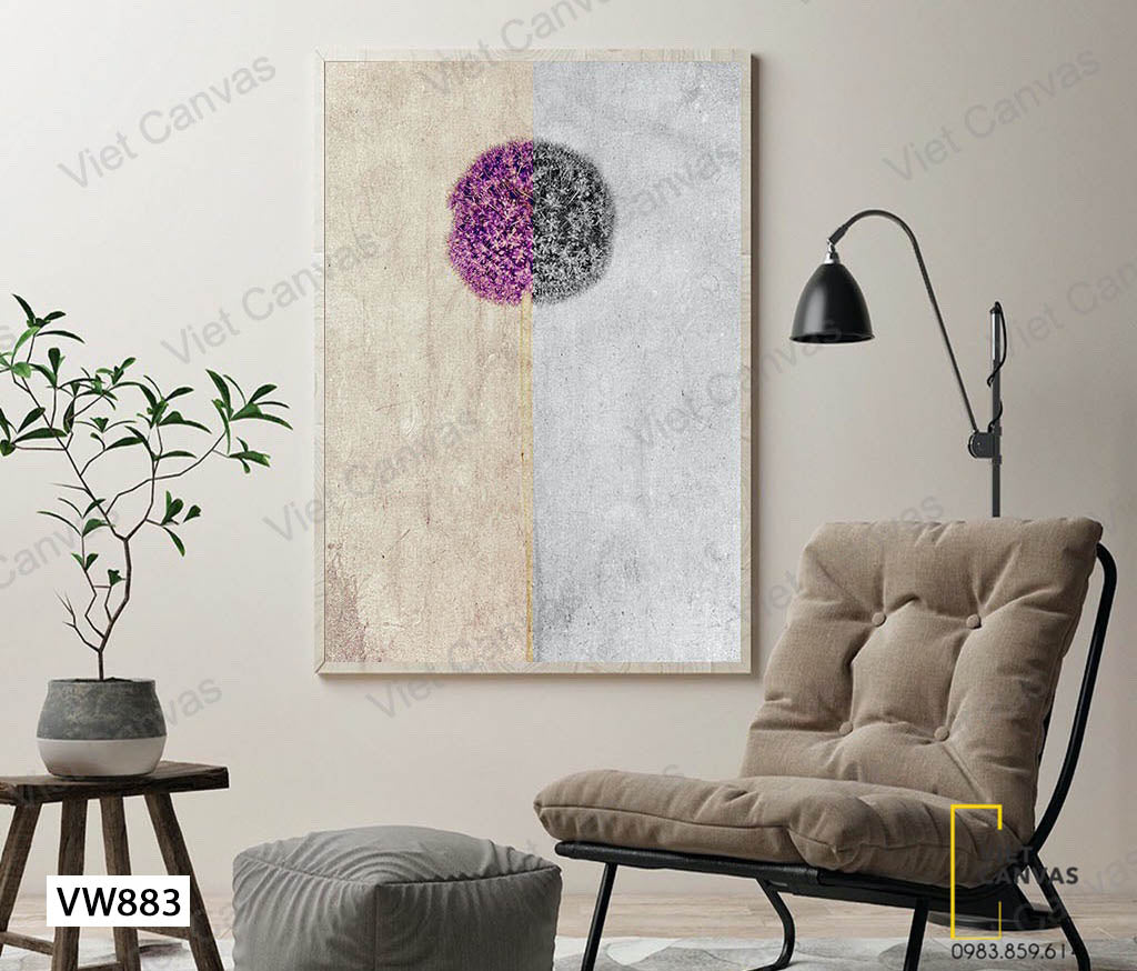 Tranh Vòng Tròn Tím Đen - VW883