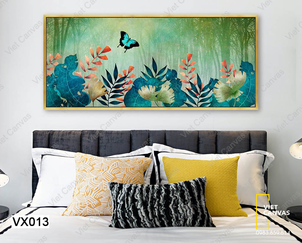 Tranh Bướm Bay Trong Rừng Cây - VX013