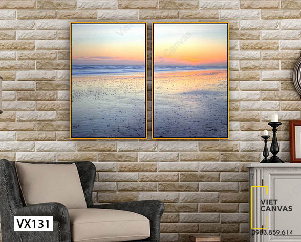 Bộ 2 Tranh Hoàng Hôn Trên Biển - VX131