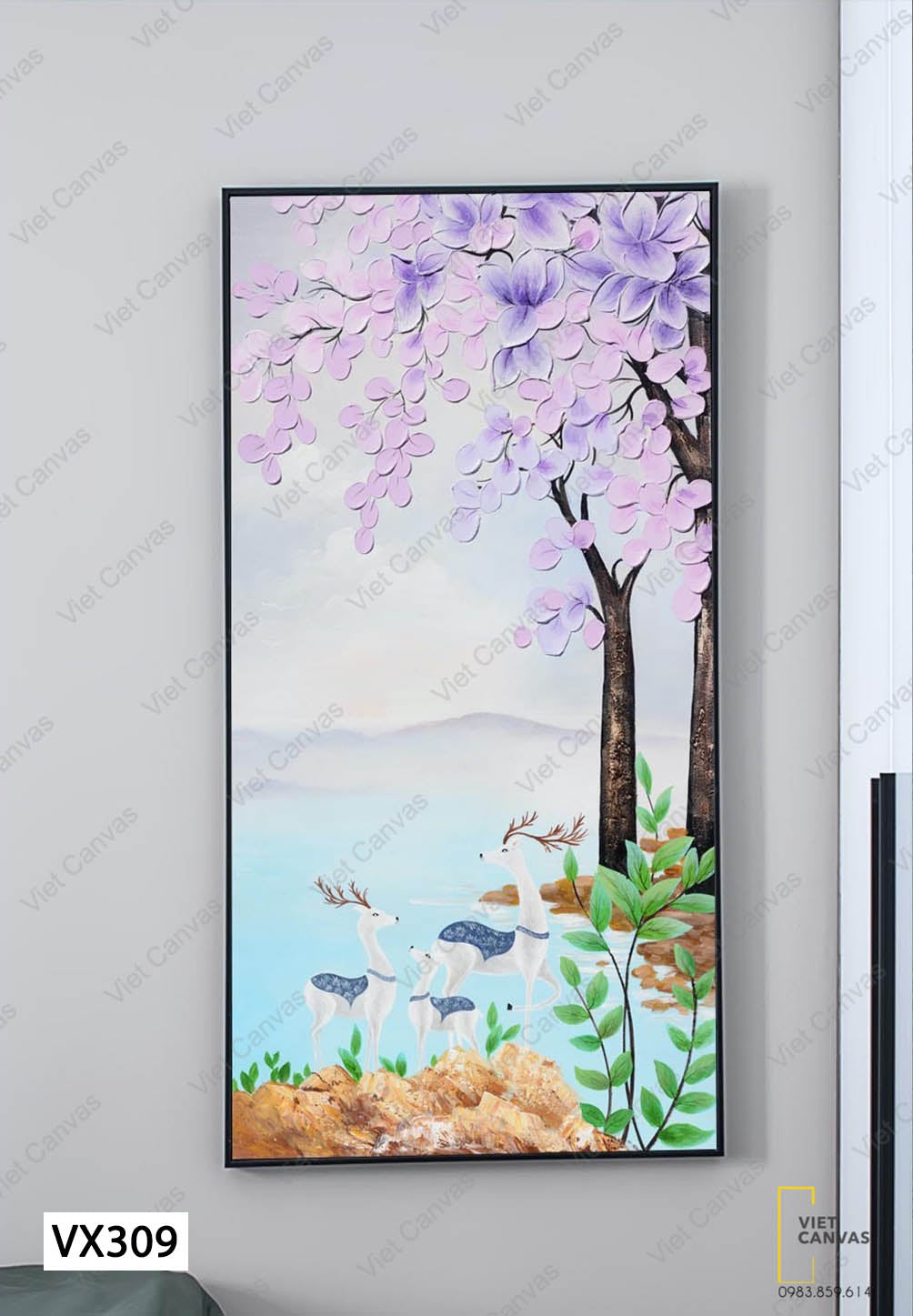 Tranh Hươu Nai Dưới Tán Cây - VX309