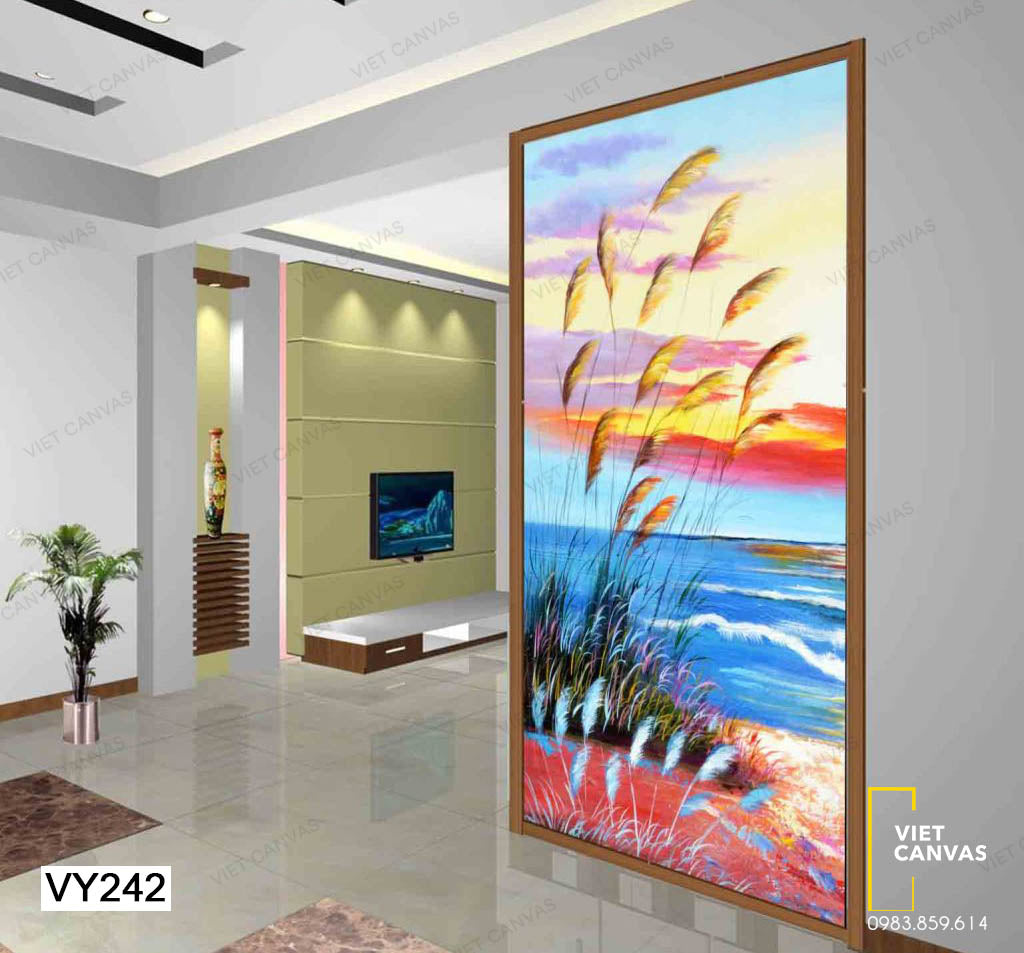 Tranh Hoa Cỏ May Ven Dòng Sông - VY242