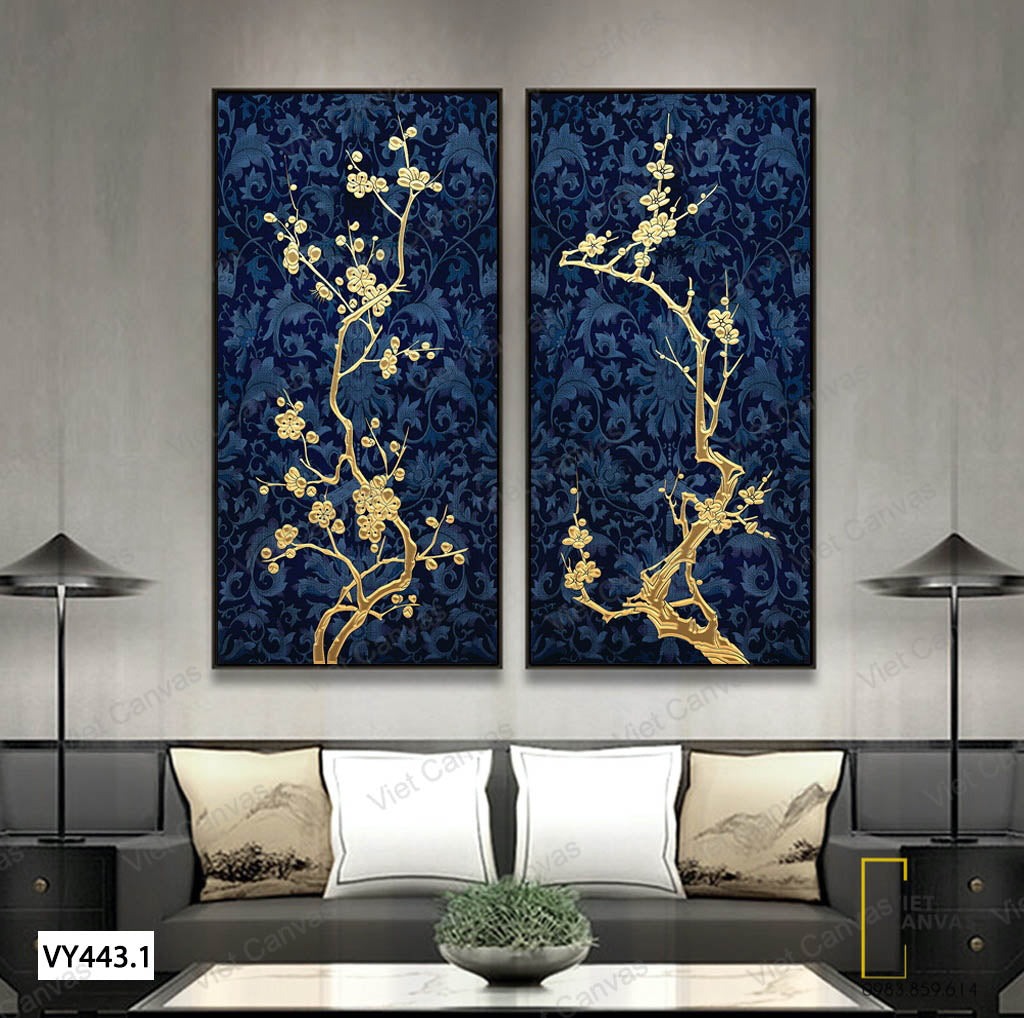 Bộ 2 Tranh Nhành Cây Hoa Mai - VY443.1