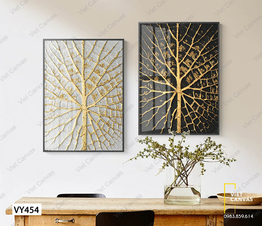 Bộ 2 Tranh Cây Ánh Vàng Đơn Giản - VY454