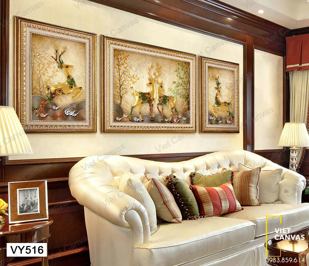 Bộ 3 Tranh Đôi Hươu Sang Trọng - VY516