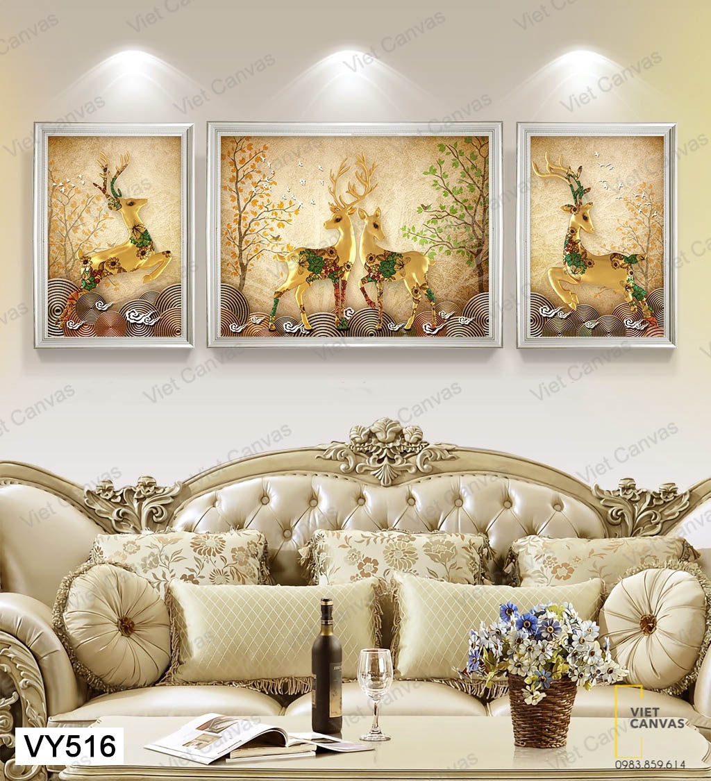 Bộ 3 Tranh Đôi Hươu Sang Trọng - VY516