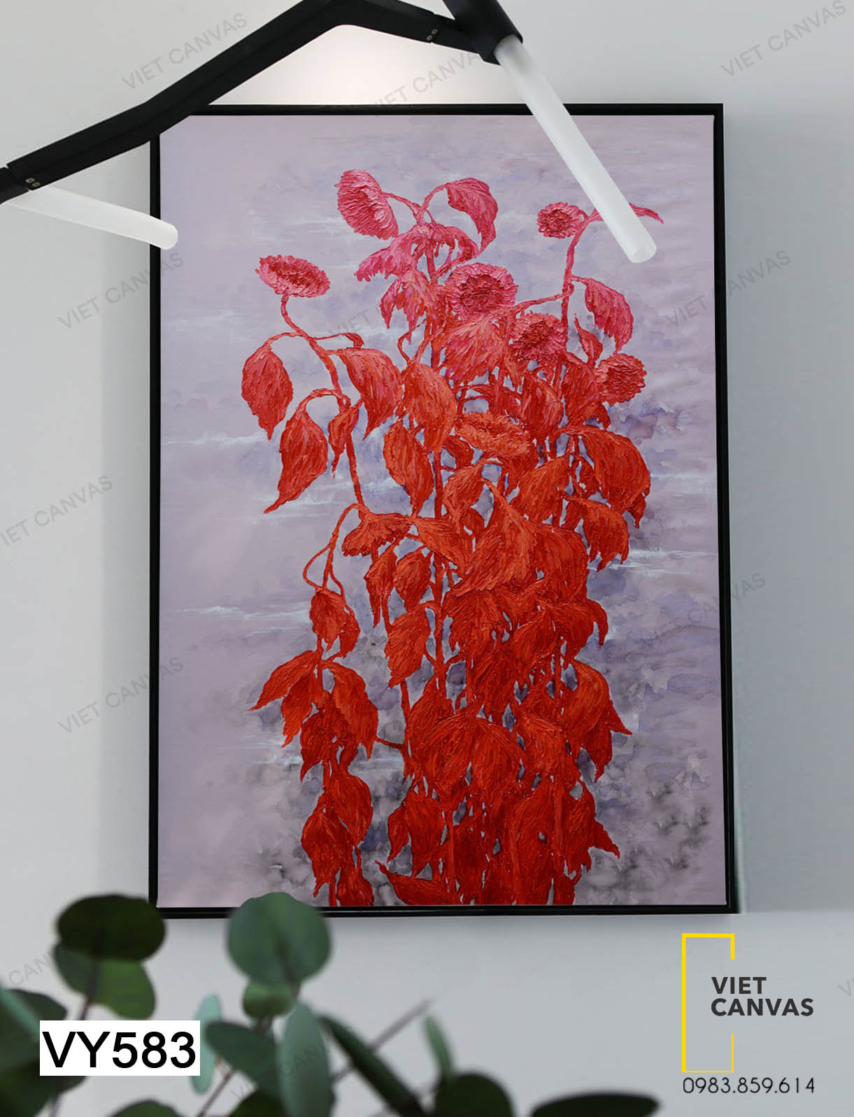 Tranh Hoa Lá Đỏ Rực Rỡ - VY583
