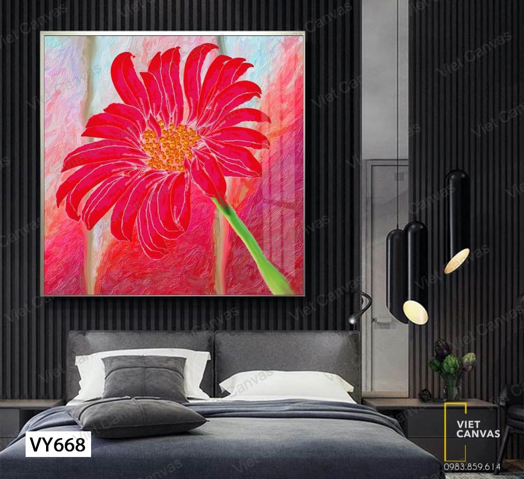 Tranh Hoa Đỏ Rực Rỡ - VY668