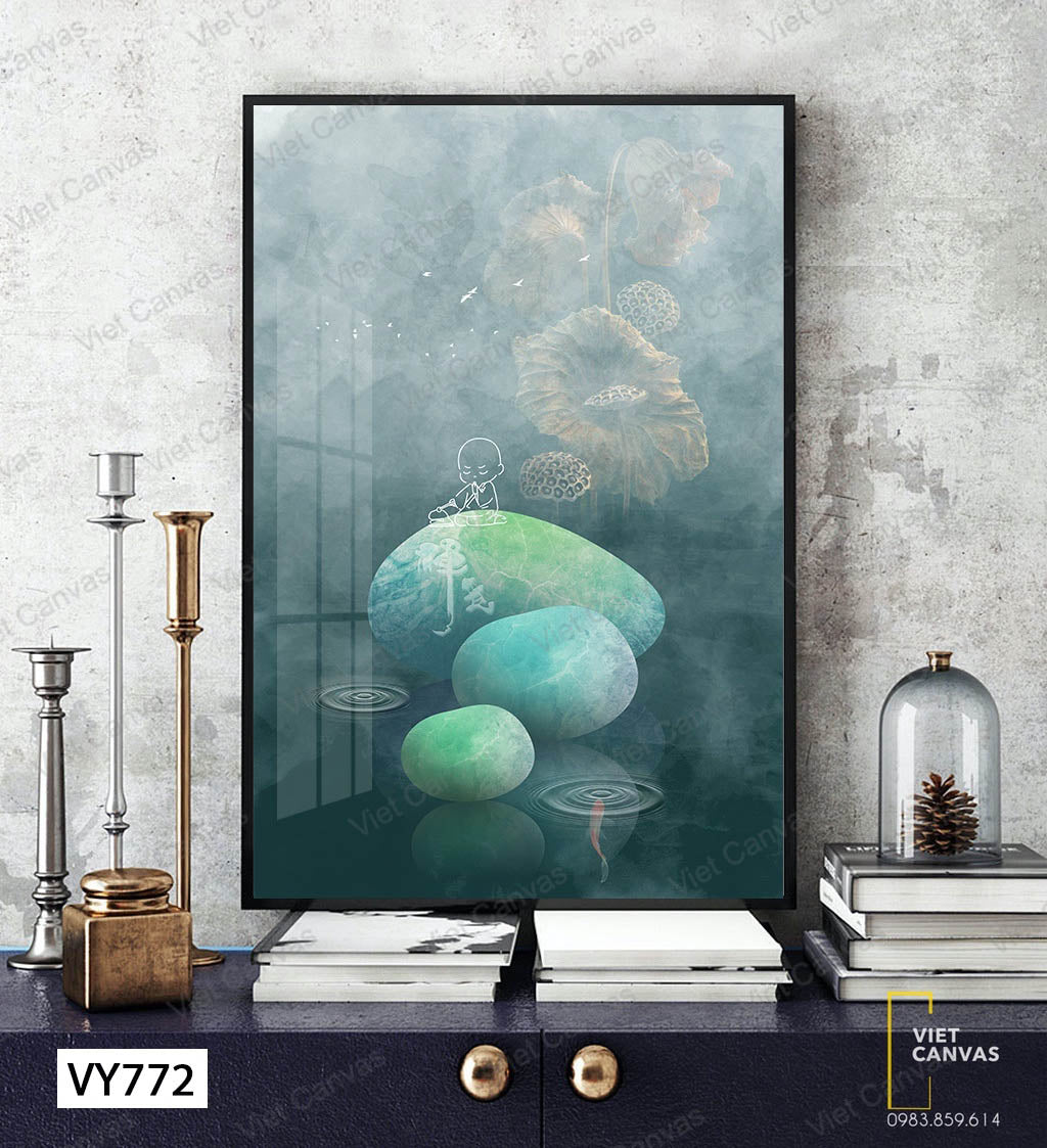 Tranh Cậu Bé Trên Đầm Sen - VY772