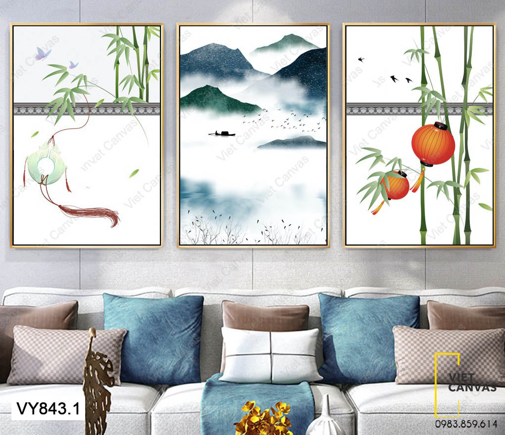 Bộ 3 Tranh Lồng Đèn, DreamCatcher Và Người Lái Đò - VY843.1