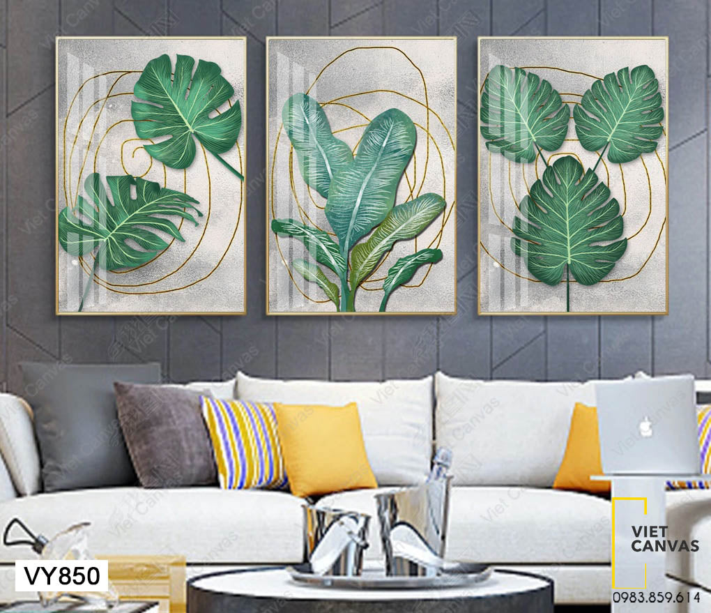 Bộ 3 Tranh Lá Cây Tươi Mát - VY850
