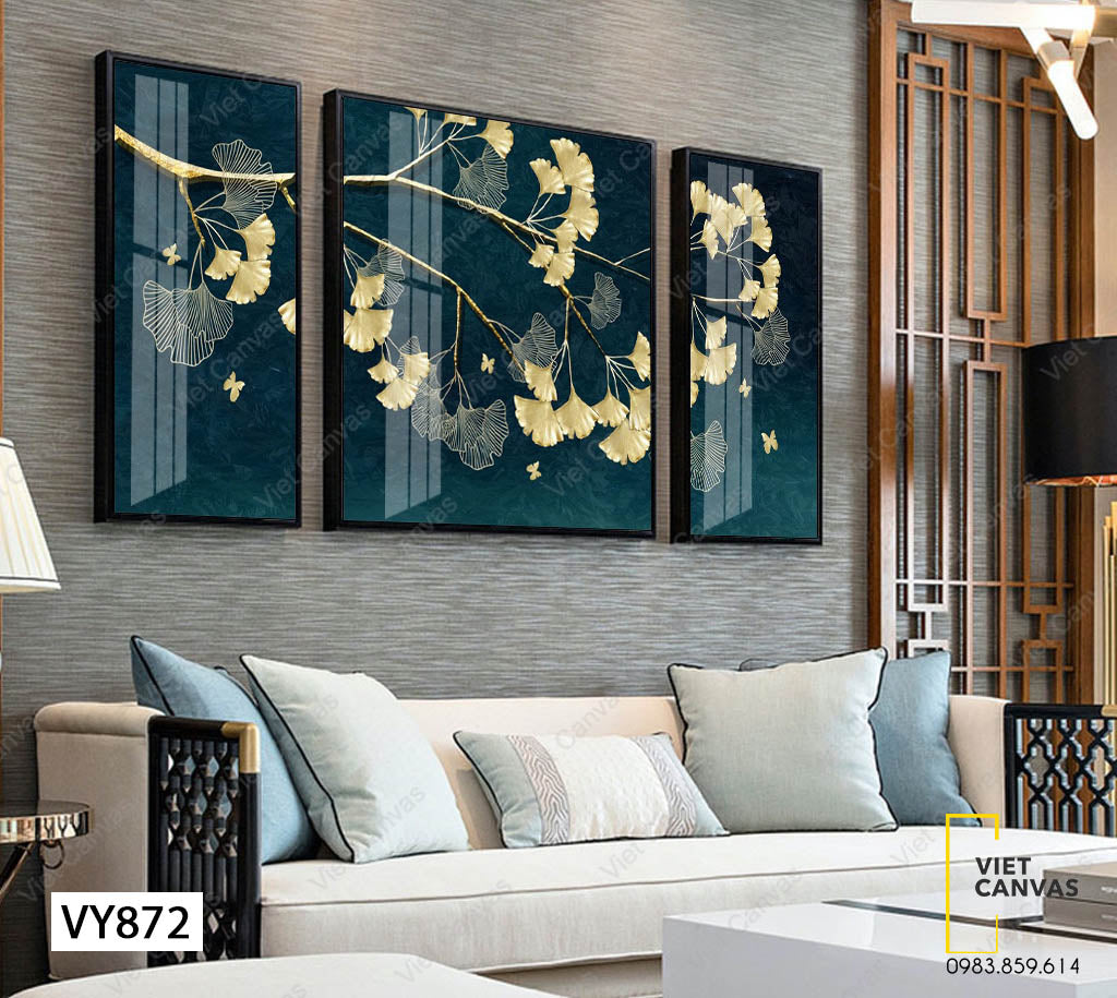 Bộ 3 Tranh Nhành Lá Vàng - VY872