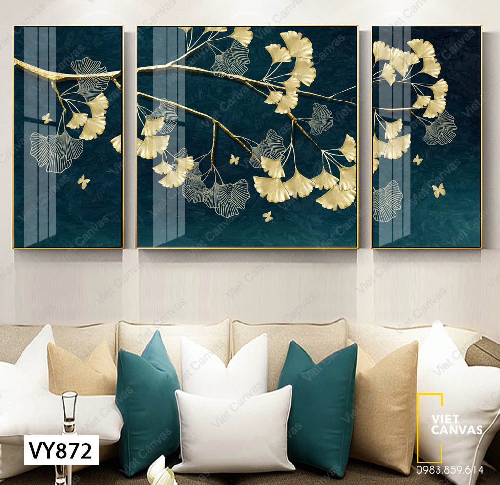 Bộ 3 Tranh Nhành Lá Vàng - VY872