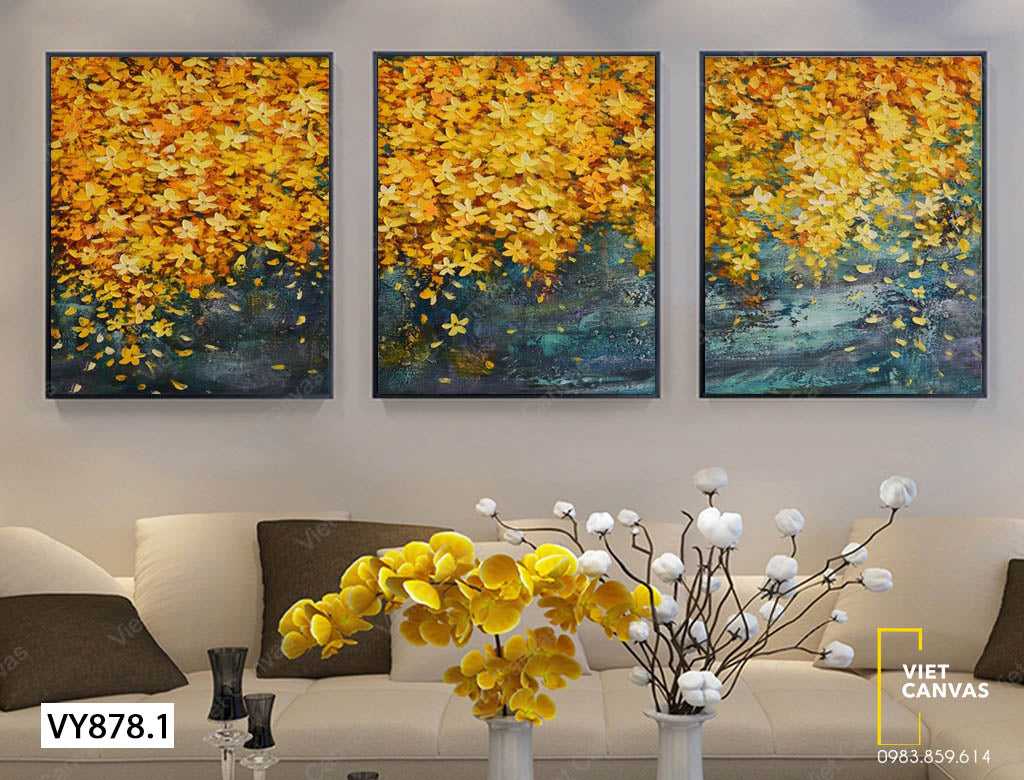 Bộ 3 Tranh Hoa Vàng Rơi Rực Rỡ - VY878.1