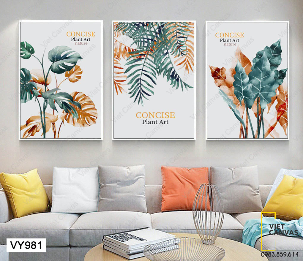 Bộ 3 Tranh Cây Nhiệt Đới Hiện Đại - VY981