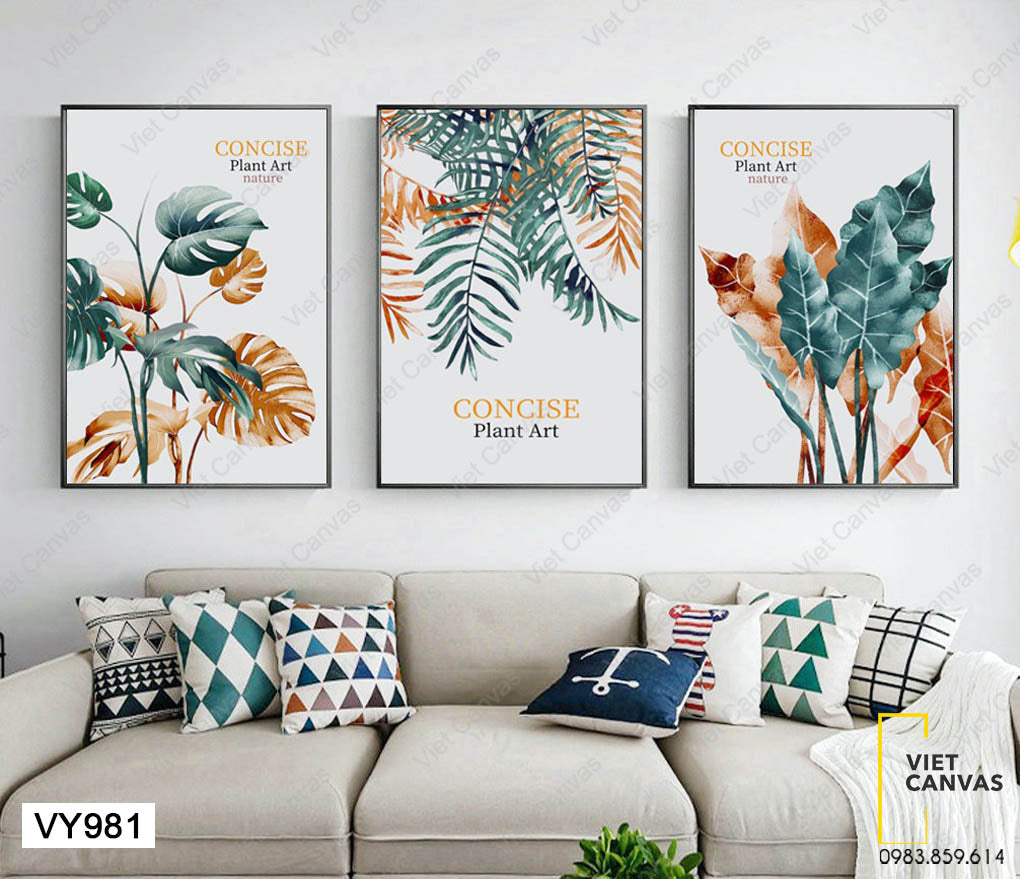 Bộ 3 Tranh Cây Nhiệt Đới Hiện Đại - VY981