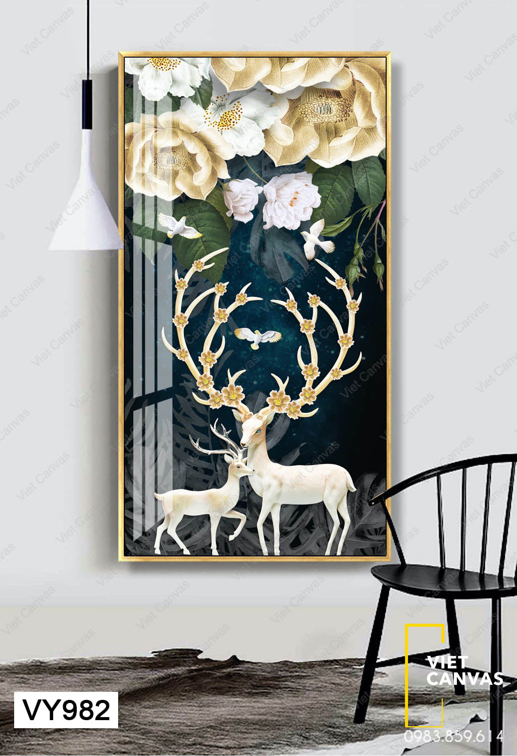 Tranh Mẹ Con Nhà Hươu - VY982