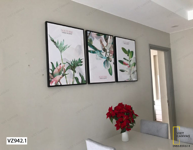 Bộ 3 Tranh Lá Cây Tươi Mát - VZ942.1