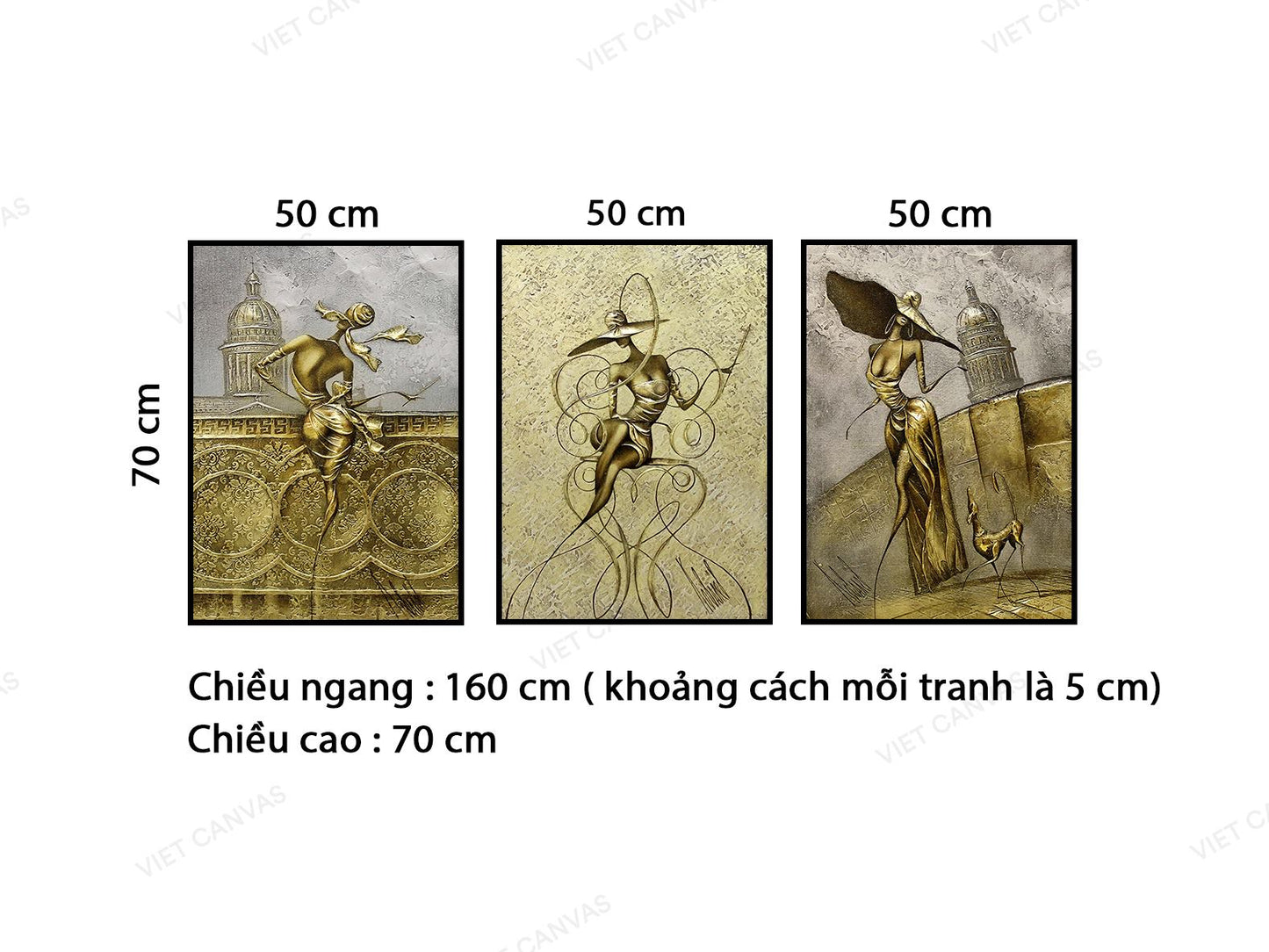 Bộ 3 Tranh Kiều Nữ Kiêu Sa Trong Trời Tây - VB927