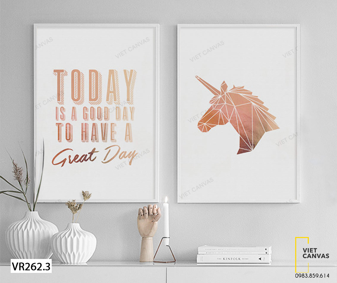 Bộ 2 Tranh Quotes Và Kỳ Lân - VR262.3