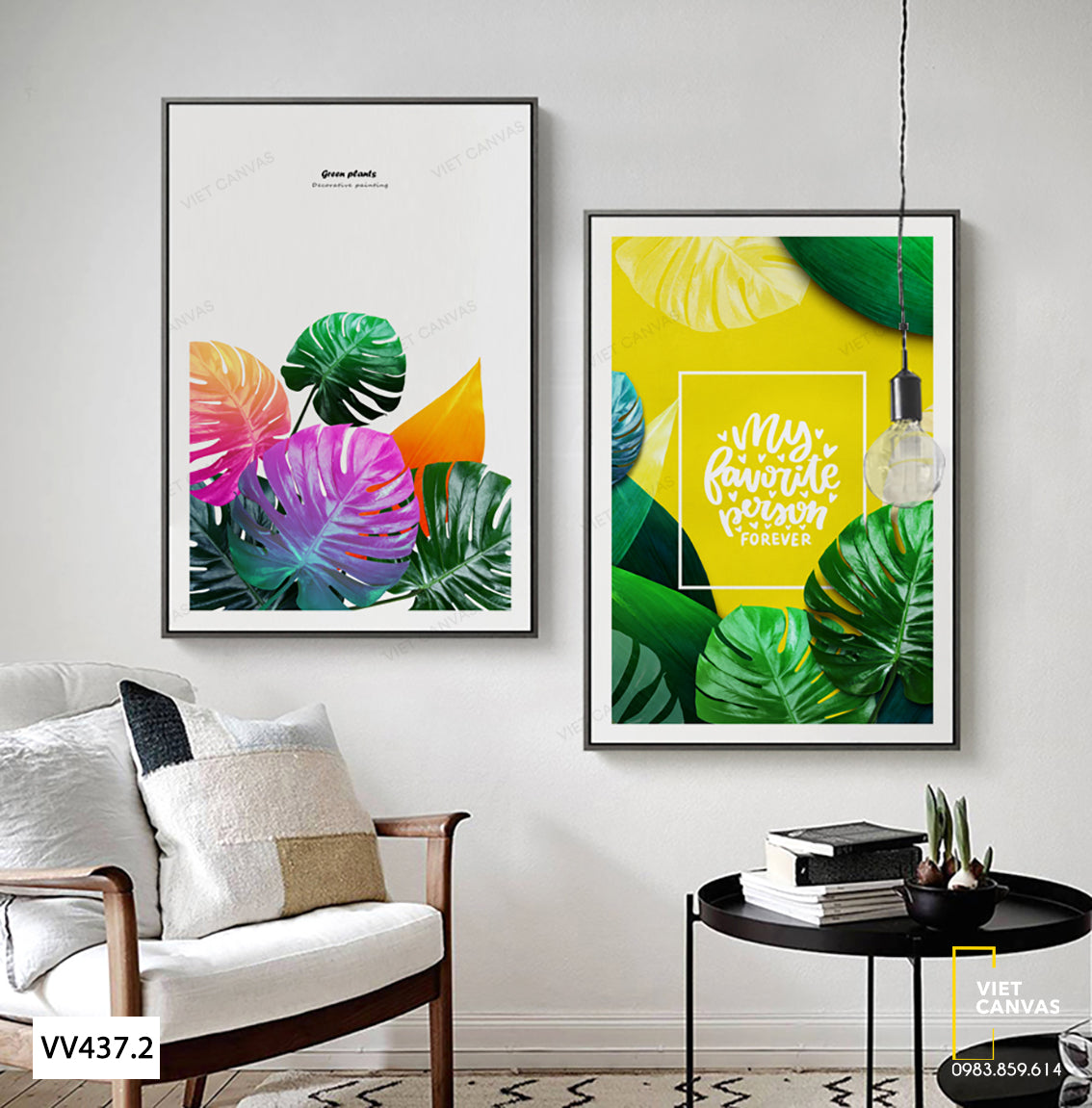 Bộ 2 Tranh Lá Cây - VV437.2