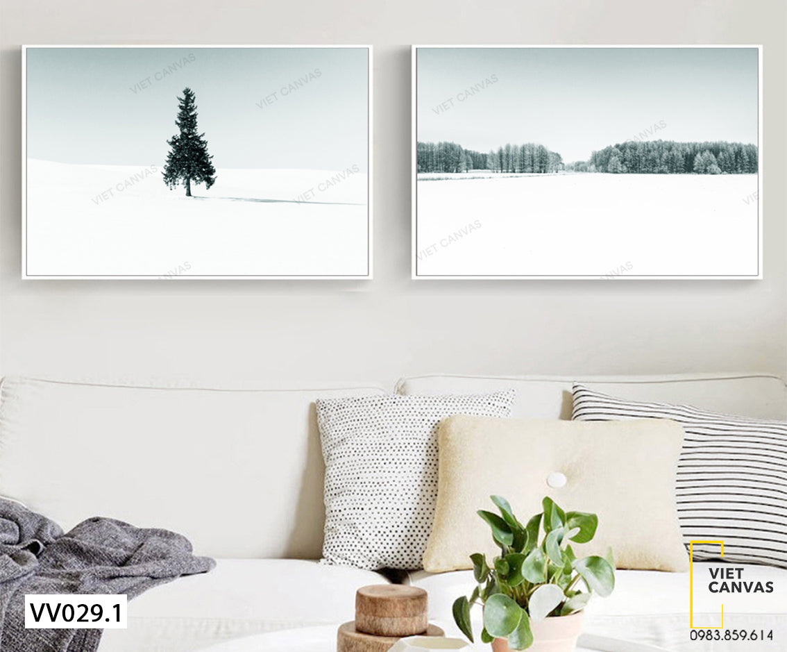 Bộ 2 Tranh Rừng Thông Tuyệt Đẹp - VV029.1