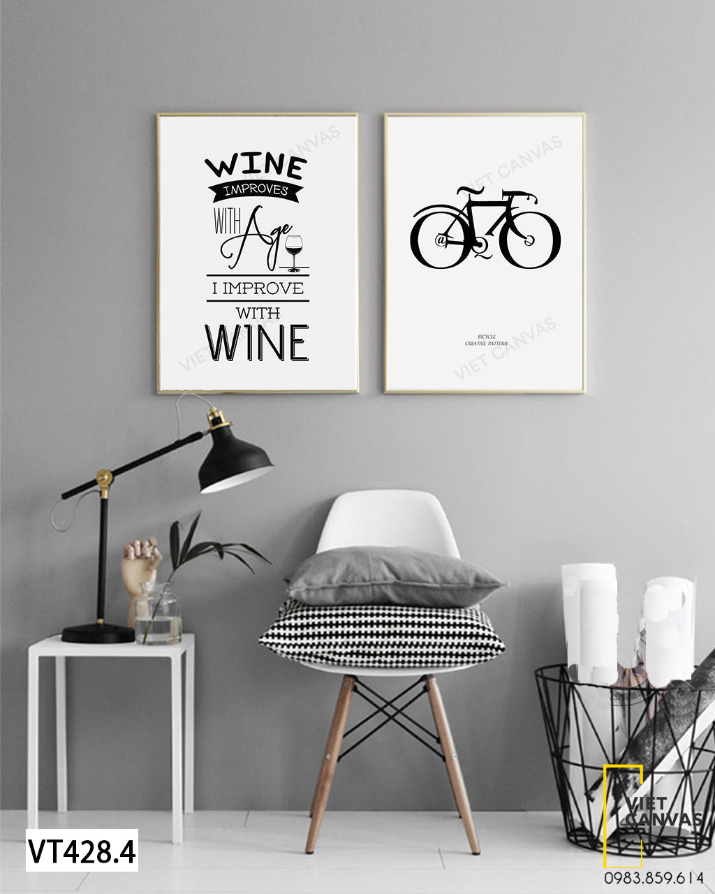 Bộ 2 Tranh Xe Đạp Và Quotes - VT428.4