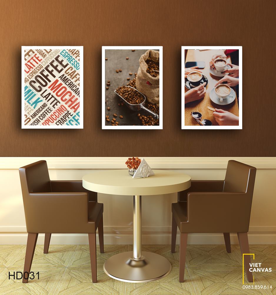Bộ 3 Tranh Cafe Sáng - HD031