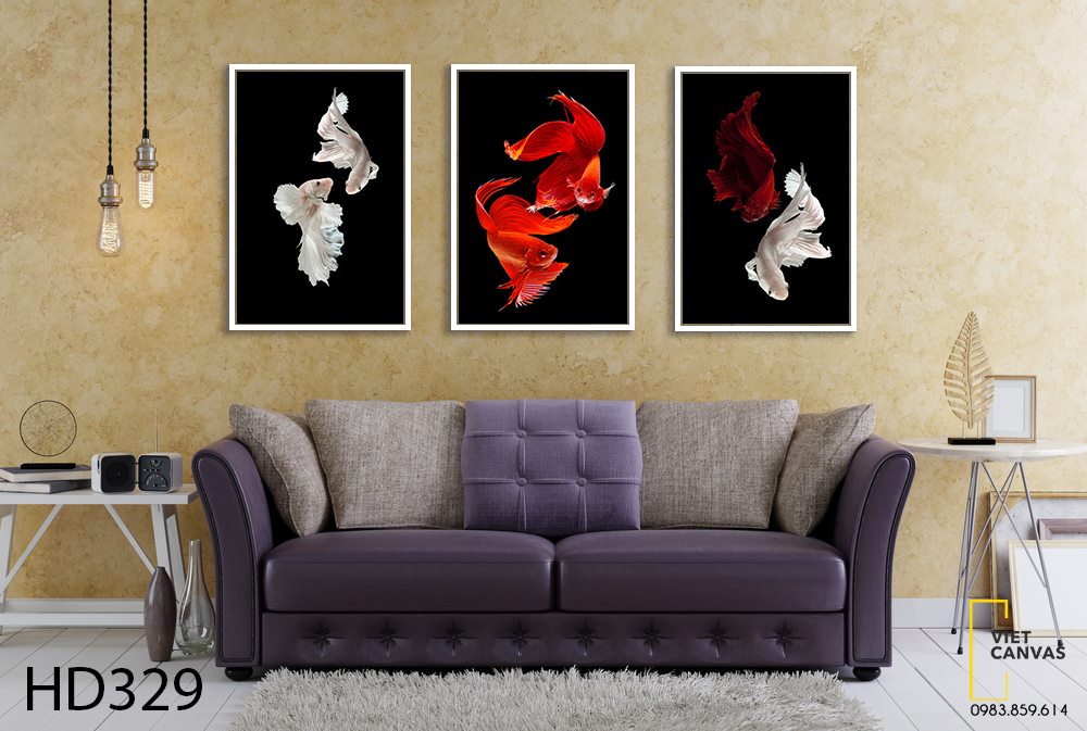 Bộ 3 Tranh Tình Yêu Của Cá - HD329