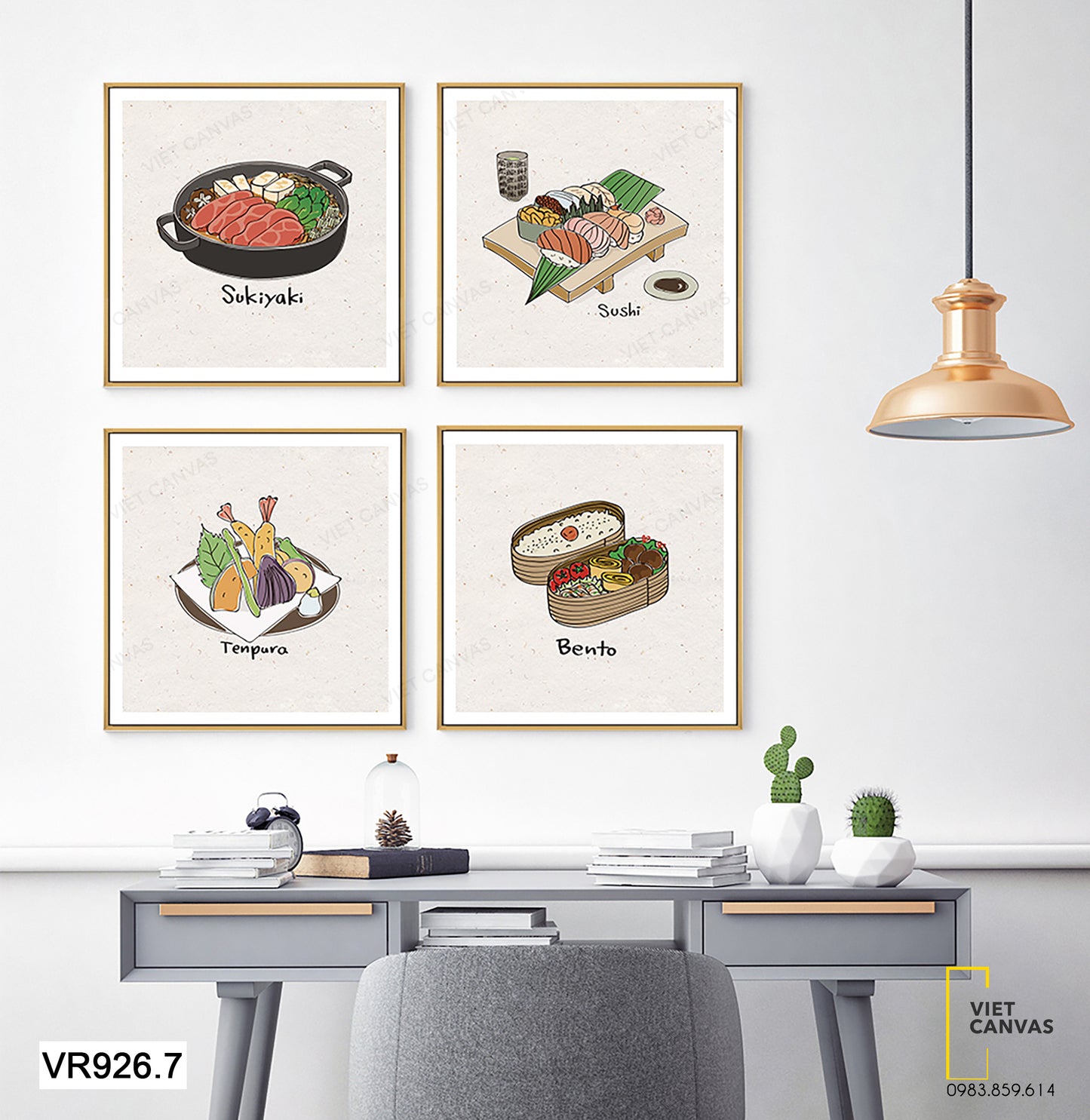 Bộ 4 Tranh Món Ăn Nhật Bản - VR926.7