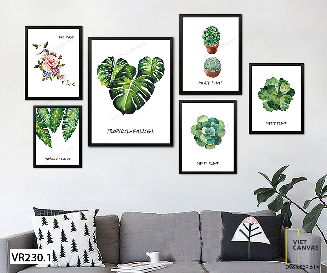 Bộ 6 Tranh Hoa Lá - VR230.1