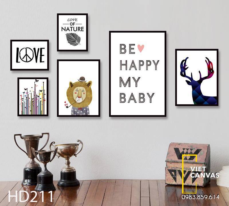 Bộ 6 Tranh Hươu, Sư Tử Và Quotes - HD211